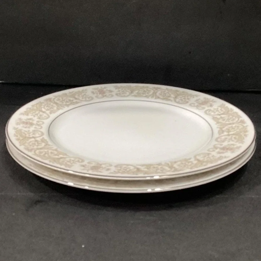 Regal Diamond China Citrus Dinner Plates,‎ Set of 2, Vintage Ceramic Tableware